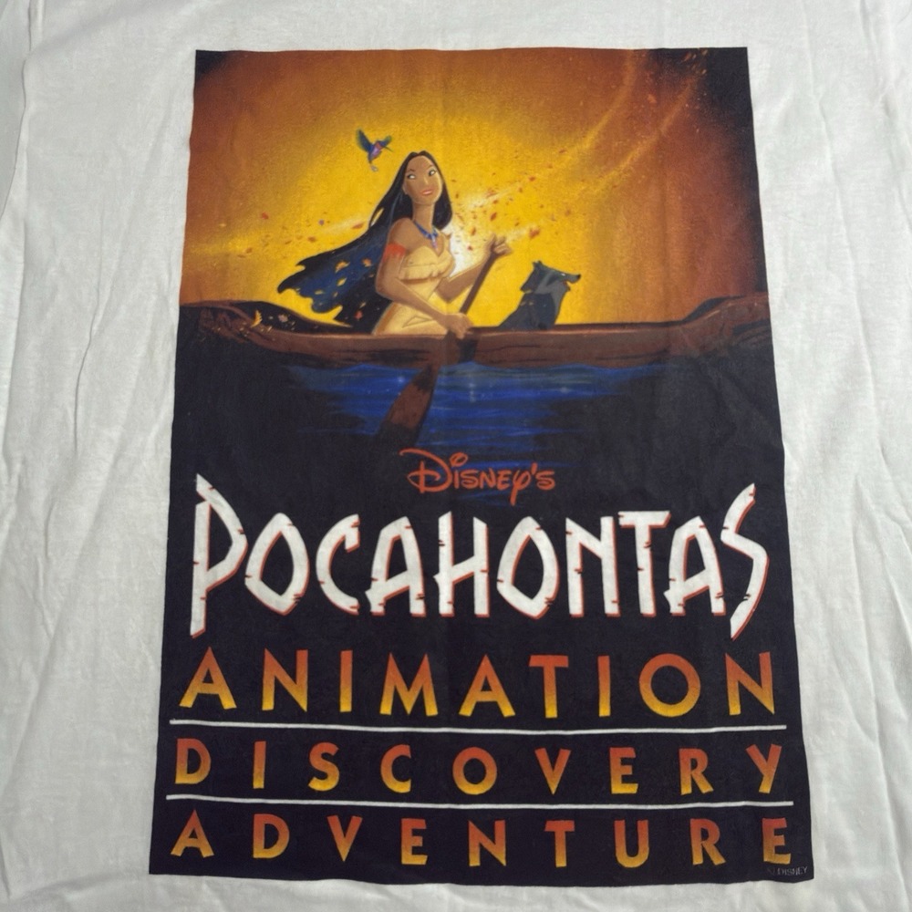 Vintage 1995 Disney Pocahontas Animation Discovery T Shirt XL USA Deadstock